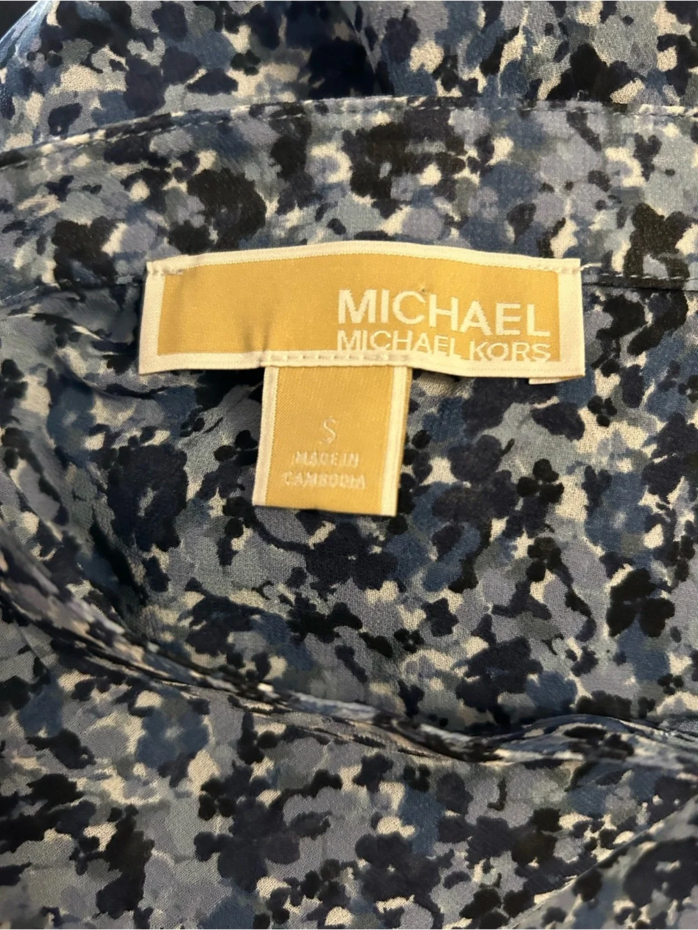 Michael Kors Women’s Navy Blue Floral Button-Up Shirt
